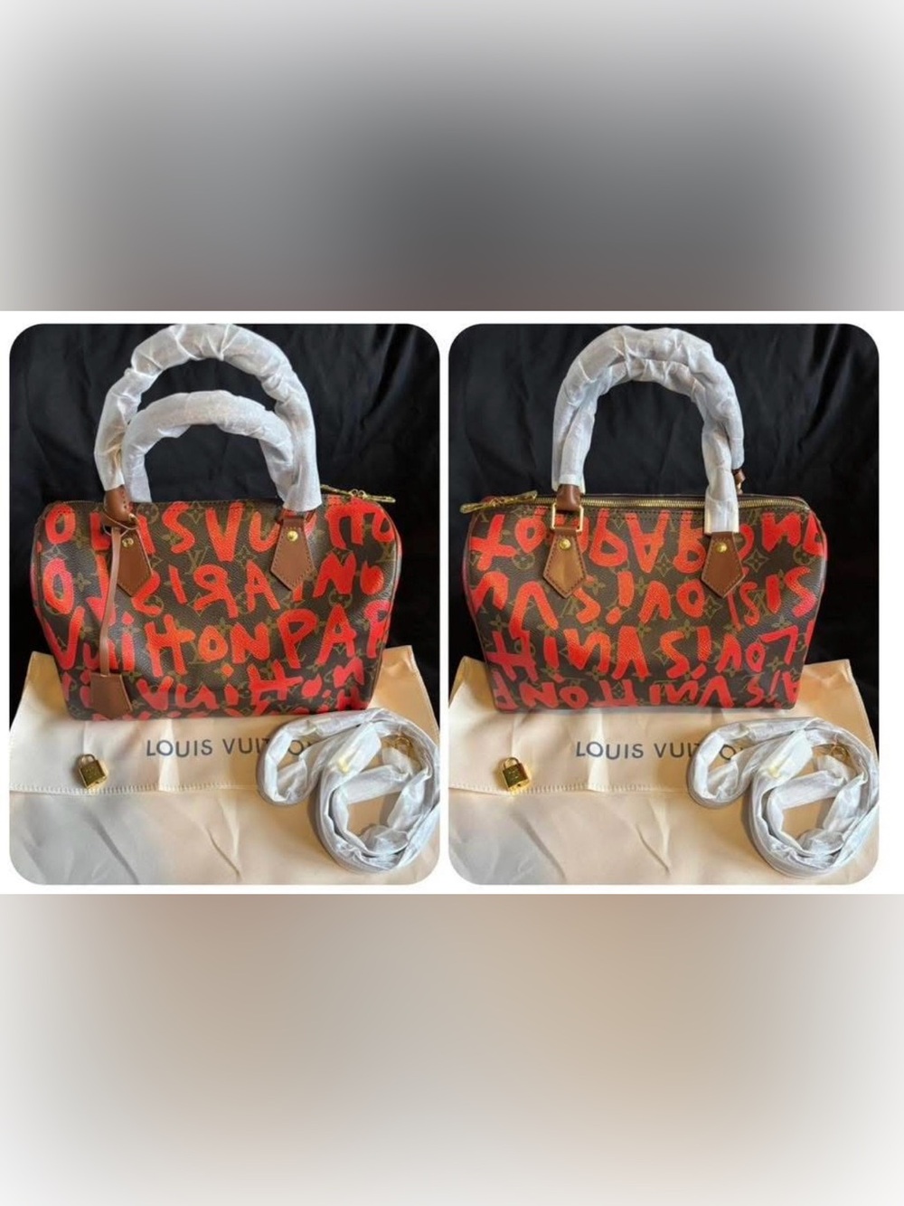Louis Vuitton Red Graffiti Speedy 30 cm